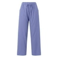 thumbnail image 2 of Tittly Baggy Pants Lounge Pants Women Womens Daily Elastic Waist Pockets Straight Solid Color Casual Pants Loose Long Trousers Sweatpants Women Womens Pants Light Blue 3XL, 2 of 5