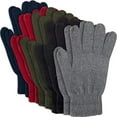thumbnail image 2 of 50 pack Trail maker Adult One Size Knit Stretch Cold Winter Weather Gloves  in Black, Gray, Navy Blue, Red and Green, 2 of 6