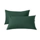 thumbnail image 5 of Fundas de almohada, transpirables, suaves como el terciopelo, de longitud completa, color sólido, juego de fundas de almohada con bolsillo - Verde militar, 5 of 6