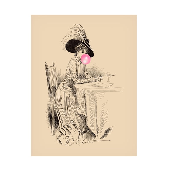 Canvas Wall Art - Alicia Longley 'Victorian Ladies Misbehaving V' Wall Art for Living Room, Bedroom, or Office Décor by Trademark Fine Art - 14 x 19 Inches