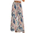 thumbnail image 2 of Pink Women's Casual Pants, Womens Wide Leg Palazzo Pants Boho Floral 2025 Summer Beach Culottes Flowy Casual Trousers For Vacation,Women's Casual Pants XXL, 2 of 4