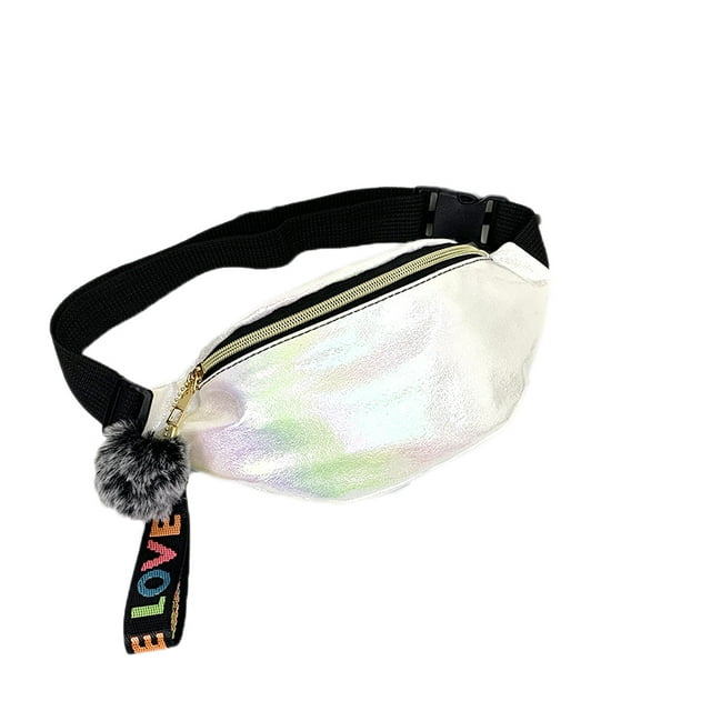 Seyurigaoka Female Multifunction Waist Bags,Adjustable Leather Laser Belt Bag