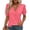 Watermelon Red, variant on T-Shirts for Women Pajama Short Sleeve V Neck Blouses Solid Color Casual Dressy Tops Loose Fashion Work Shirts