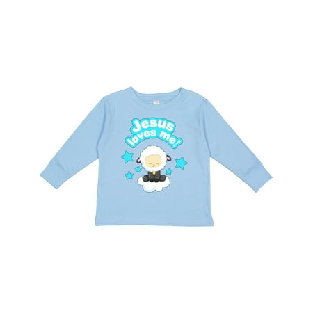 

Inktastic Jesus Loves Me Cute Lamb and Stars Gift Toddler Boy or Toddler Girl Long Sleeve T-Shirt