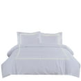 thumbnail image 3 of BedDecor Luxury Soft Brushed 600-Thread-Count Egyptian Cotton Embroidered Duvet Cover Set with Beautiful 3-Stripe Embroidery King/Cal-King, Ivory Solid, 3 of 4