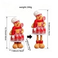 thumbnail image 3 of Christmas Gingerbread Man, Retractable Leg Standing Gingerbread Man Fabric Doll, Soft Stuffed Holiday Figurine, Plaid Cloth Standing Ornament for Mantel Shelf Tabletop, Home Holiday Party, 3 of 7