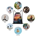 thumbnail image 6 of Daiia Bioluminescent Underwater Flower Pattern Drawstring Backpack, Gym Bag, Lightweight Backpack, Water-Resistant Bag Travel Sports Backpack, Fitness Bag, Yoga Bag-Small, 6 of 6