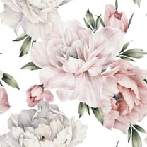 MuralsPrint Daria Cute Peony Peel and Stick Floral Wallpaper, Removable Wallpaper 10'L x 24''W