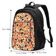 thumbnail image 2 of Travel Shoulder Computer Backpack 18 X 13.4 X 8.3in With Usb Cable And Music Jack Multi-Space Pocket Leopard Skin Print Style Orangered_3, 2 of 7