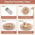 thumbnail image 6 of FluffyDream 20 inch Dog Bed - Round Donut Washable Dog and Cat Bed in Shag Fur, Dog Beds, Brown, 6 of 6