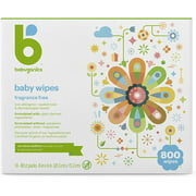 Babyganics Baby Wipes, Unscented, 800 Count, (10 Packs of 80)