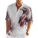 thumbnail image 1 of Camisa de hombre con estampado floral y cuello alto para exteriores, camisa de calle de manga larga, ropa de hombre, diseño de ropa, 1 of 6