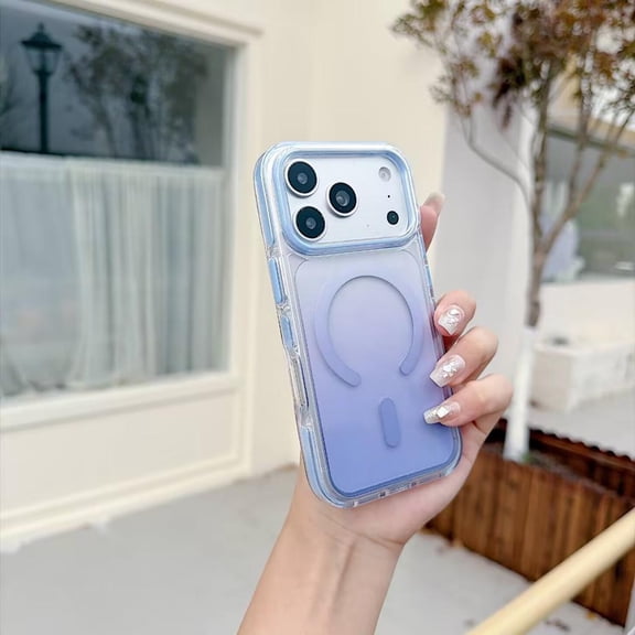 for iPhone 18 Pro Clear Case, Magnetic Phone Case Drop Proof Compatible with MagSafe, Slim Anti-Yellowing Shockproof Protective Transparent Phone Cover for iPhone 18 Pro, Blue