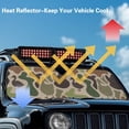 thumbnail image 5 of Binienty Duck Hunting Camo Sun Shade For Car Windshield Universal for Jeep Wrangler TJ JK JKU Sport 2 Door & 4 Door Easy Fold Car Window Sunshade 52x16" Automotive Interior Sun Protection, 5 of 7