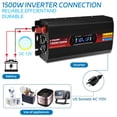 thumbnail image 4 of 1500W 3000W Peak Power Inverter Modified Sine Wave DC 12V to AC 110V 120V Car Converter Adapter USB Charger 2 AC Outlets 2 USB LCD Display for Car, RV, Camping & Home Backup Black, 4 of 10