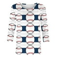 thumbnail image 3 of Blouses pour Femmes T-Shirt Imprimé Manches 3/4 Blouse Col Rond Décontracté, Blouses pour Femmes T-Shirts pour Femmes, Blouses pour Femmes Décontractées, 3 of 5