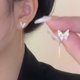 thumbnail image 2 of Pendientes de mariposa de circón con incrustaciones, aretes delicados y sencillos de mariposa dorada, joyería personalizada, regalo de aniversario, 2022, 2 of 4