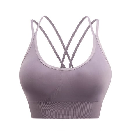 Women Yoga Solid Sleeveless Cold Shoulder Casual Tanks Blouse Tops Intimates Soft Cotton Push Up Bra High Stretch Sports Bras