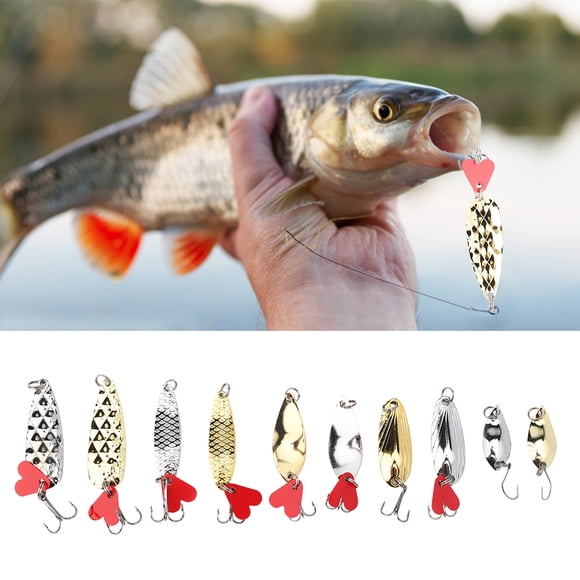 Leurre Artificiel en Métal et Acier, Leurre à Paillettes, XLT-1/XLT-4 10 Pcs pour Mer/ Pêche Leurre Poisson Accessoire de Pêche Amateur de Pêche Adulte Enfants Amusement en Plein Air XLT-1,XLT-4