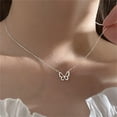 thumbnail image 1 of New Shiny Butterfly Necklace Ladies Exquisite Double Layer Clavicle Chain Necklace Jewelry for Ladies Gift, 1 of 5