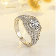 thumbnail image 3 of Double-Layer Tiger Claw Square Zircon Ring – Stylish and Modern Jewelry, 3 of 5