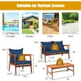 thumbnail image 2 of Patiojoy 8PCS Patio Outdoor Rattan Furniture Set Acacia Wood Frame Conversation Set w/Coffee Table Navy, 2 of 7