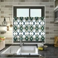 thumbnail image 4 of Yayeee Kitchen Curtains Tier Pair Light Filtering 27"x36" Rod Pocket Short Cafe Window Panel, Gold Geometric Pattern, 4 of 7