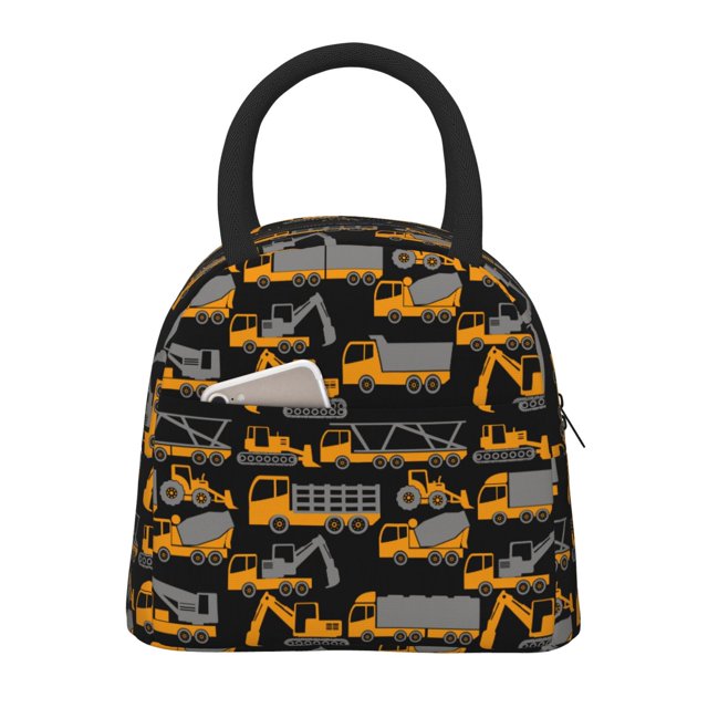 Disketp Yellow Excavator Bolsa Térmica para Almuerzo, Lonchera con Abertura Amplia y Gran Capacidad, Organizador Reutilizable para Mujeres, Hombres y Adultos