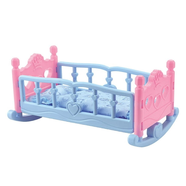 NEW Rocking Cradle Crib Bedding Set Baby Doll Furniture Toys For Mellchan  Dolls