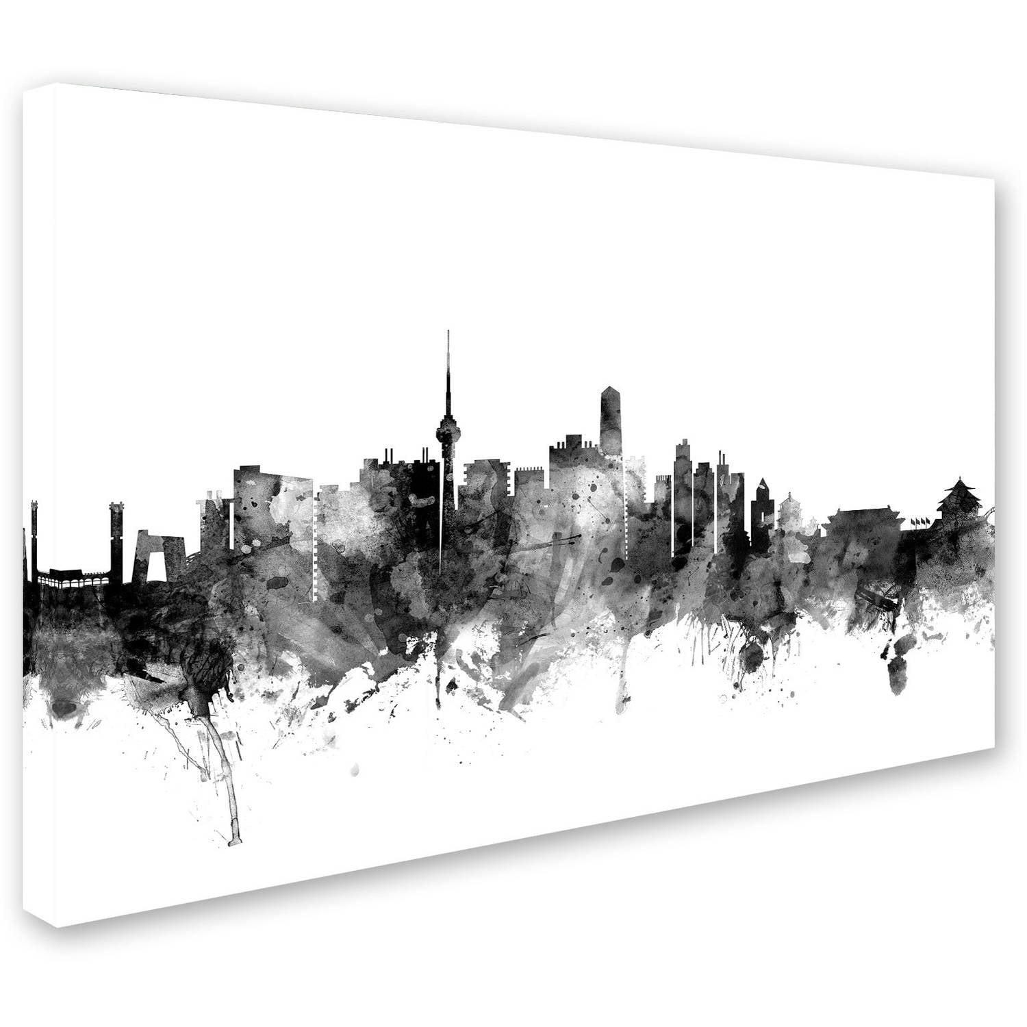 Trademark Fine Art "Beijing China Skyline B&W" Canvas Art by Michael Tompsett