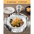 thumbnail image 3 of 15 Inch Round Placemats Set of 6, Black Leaves Non Slip Heat Insulation PP Table Mats, Abstract Modern Geometric Lines Simple Art Washable Place Mats for Kitchen Dining Party Table Decor, 3 of 7