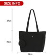 thumbnail image 2 of Bolso de mano con bolsillos con cremallera, bolso de lona para mujer, bolso de hombro, bolso informal grande, artículos esenciales diarios con monedero adicional, 2 of 7