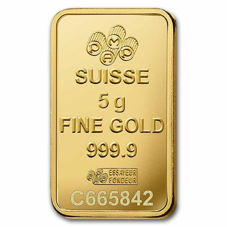 Pamp Suisse 5g Gold Bar, Lady Fortuna Design, Assay Verified