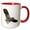 Red/White, variant on 3drose, Scops Owl Gliding, 15oz Two-tone Blue Mug