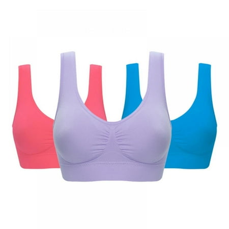

Women s 3 Pack Seamless Comfortable Sports Bra with Removable Pads