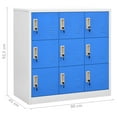 thumbnail image 4 of vidaXL Locker Cabinets 5 pcs Light Grey and Blue 90x45x92.5 cm Steel, 4 of 5