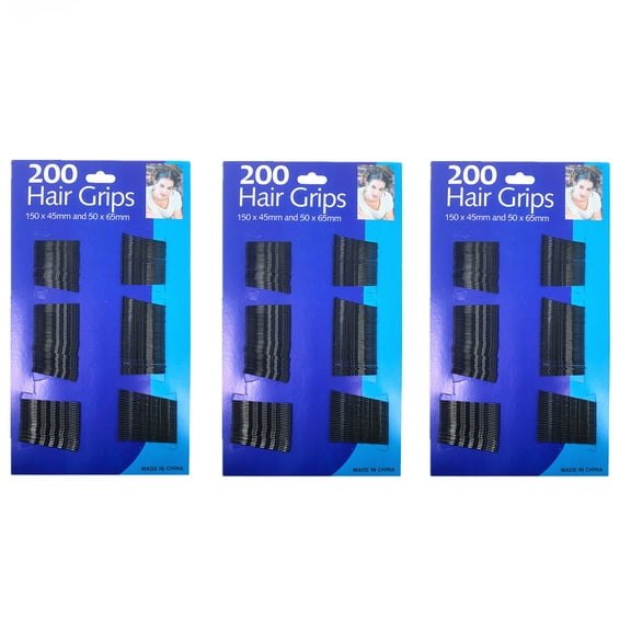 600 Pcs of Black Wavy Hair Clips, Bobby Pins, Hair Grips for Secure Hold, Salon Styling (3 Pack)