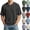 #02 Black, variant on Waffle Shirts for Men Short Sleeve V Neck Textured Casual Tops Soft Breathable Knitted Vacation Clothes Trendy 2026,XL,Light Purple