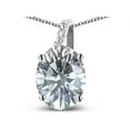 thumbnail image 2 of Star K�  Oval 9x7 Genuine White Topaz Journey Pendant Necklace, 2 of 9