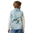thumbnail image 6 of Xixirimido Sea Turtle Jellyfish Blue Pattern Boys Girls Full Zip Fleece Vest Sleeveless Stand Collar Outwear Warm Jacket with Pockets for 11-12, 6 of 7