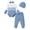 Blue, variant on 3 Months Baby Girls Clothes 6 Months Girls 4PCS Fall Winter Outfits Set Newborn Girls Long Sleeve Color-blocked Top Pants Set with Headband Hat Blue