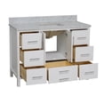 thumbnail image 3 of California 48" Bathroom Vanity with White Cabinet and Carrara Marble Top, 3 of 6