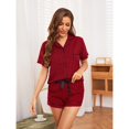 thumbnail image 5 of Pijama de mujer de primavera y verano con cárdigan a cuadros y manga corta para estar por casa, 5 of 5