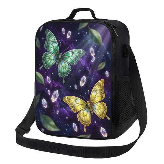 Butterfly Insulated Lunch Bag For Women Men Reusable Lunch Box Cooler Bag Large Leakproof Lunch Tote With Adjustable Shoulder Strap For Adult Work Picnic Camping Beach Office