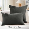 thumbnail image 6 of ZOPZO Boho Linen Throw Pillow Covers 2-Pack, Dark Gray, 12x20 Inch, Decorative Cushion Cases with Leather Tag, Pillowcase for Sofa Couch Bed, 6 of 8
