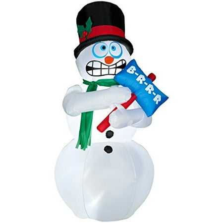 6 FT Animated Airblown Inflatable Shivering Snowman