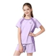 thumbnail image 2 of Rhythmode Girls Boys Two Piece Quick Dry Athletic Set Short Sleeve Crew Neck Shirt Shorts Kids Workout Activewear Outfit, 2 of 9