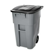 Rubbermaid Commercial Brute Rollout Container Square Plastic 50gal Gray 9W27GY
