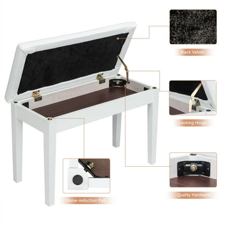 Ubesgoo Padded Wooden Artist Piano Music Keyboard Bench W Book
