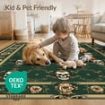 thumbnail image 4 of ODIKA 8'x10' Washable Area Rug Durable, Non-Slip Goth Victorian Damask Skull With Baroque Floral Scroll Border for Living Room, Under Sectional, Family, 4 of 7